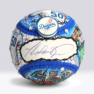 Mookie Betts Los Angeles Dodgers Autographed Baseball with Full Name Inscription - Art by Charles Fazzino - NF70445972