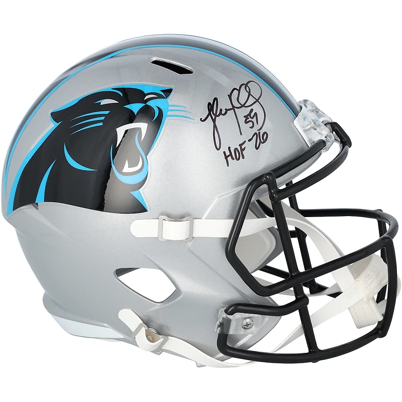 Luke Kuechly Carolina Panthers Autographed Riddell Speed Replica Helmet with "HOF 26" Inscription