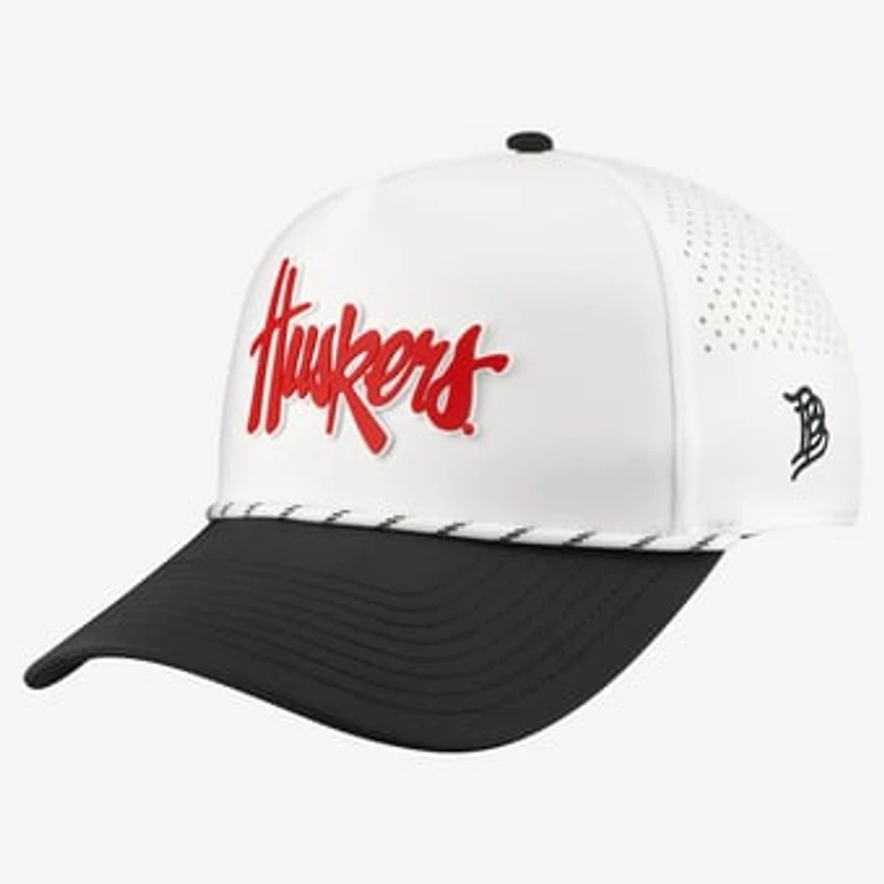 Men's Branded Bills White/Black Nebraska Huskers Classic Adjustable Rope Hat