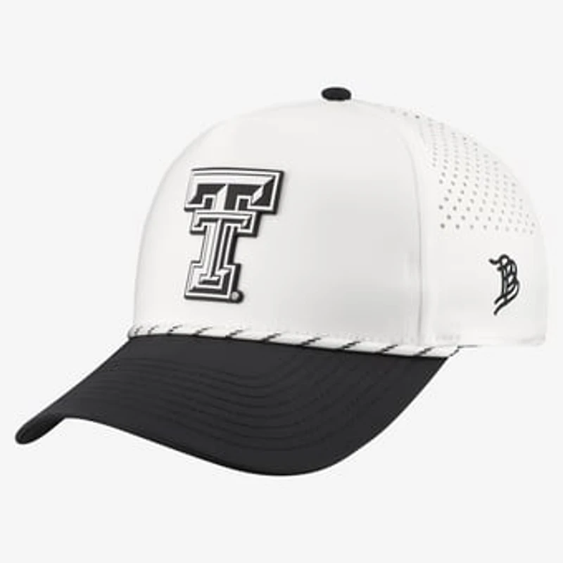 Men's Branded Bills White/Black Texas Tech Red Raiders Classic Adjustable Rope Hat