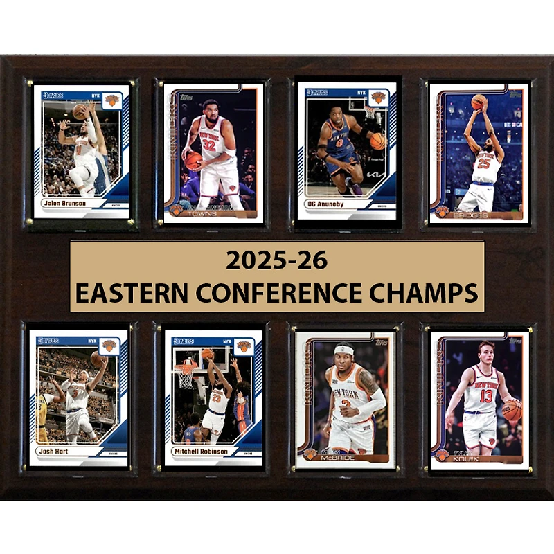 New York Knicks 2026 NBA Eastern Conference Champions 12" x 15" Eight-Card Plaque