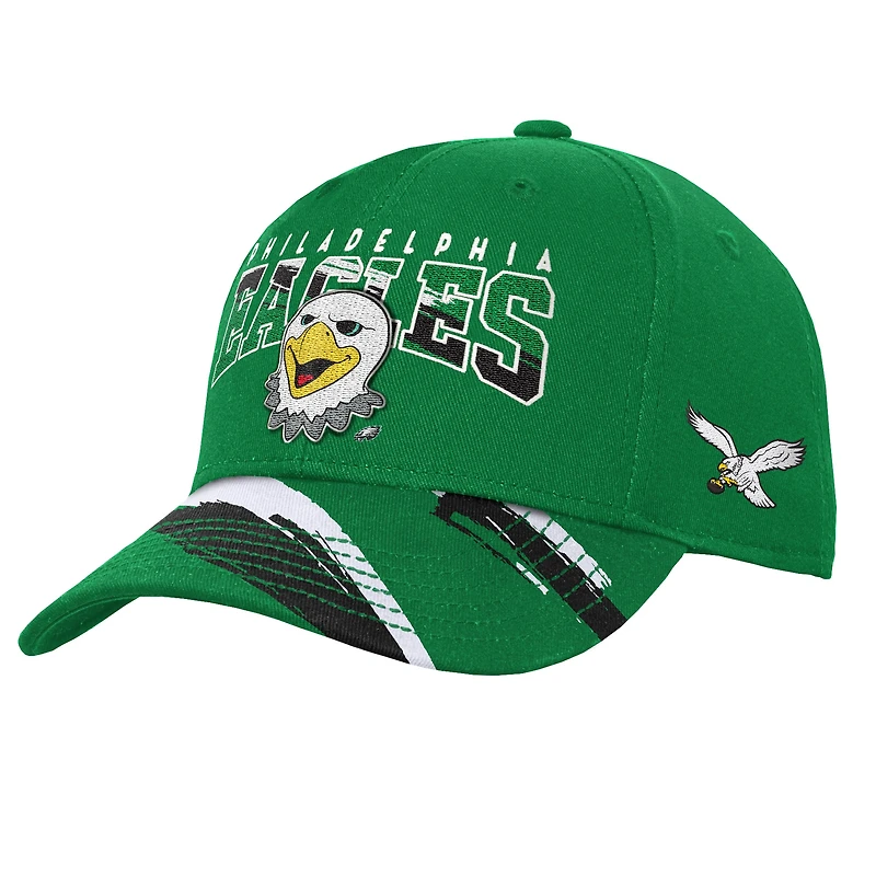 Youth Mitchell & Ness Kelly Green Philadelphia Eagles Big Head Pro Crown Snapback Hat