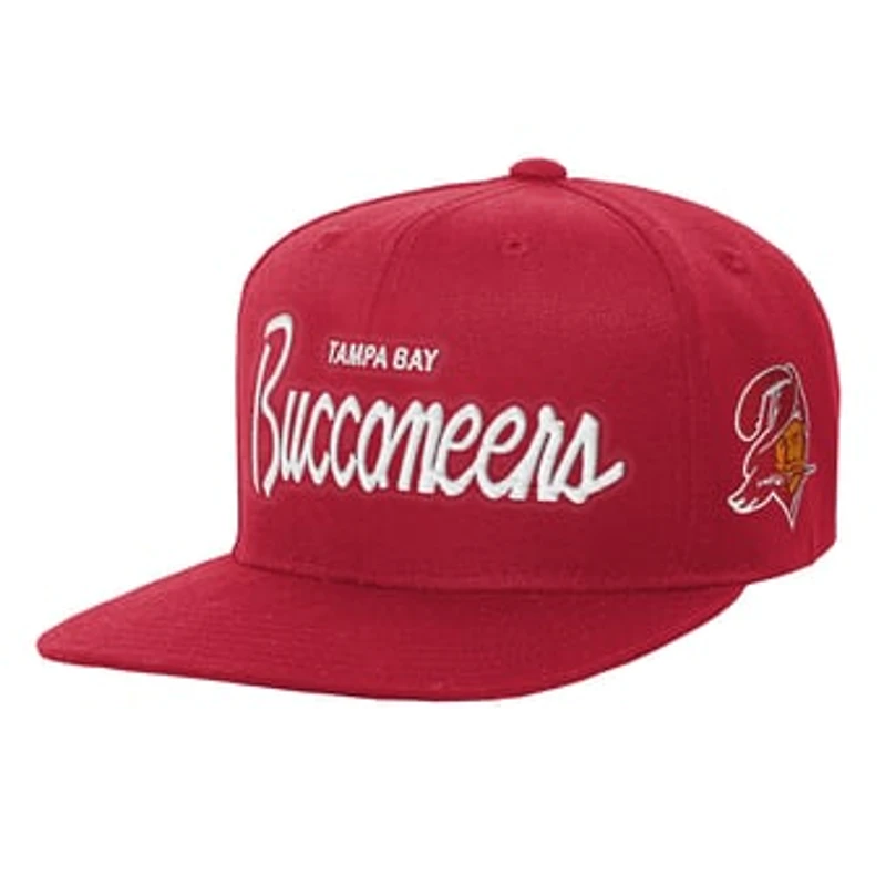 Youth Mitchell & Ness Red Tampa Bay Buccaneers Head Coach Flat Brim Snapback Hat