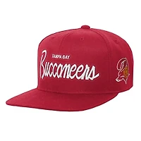 Youth Mitchell & Ness Red Tampa Bay Buccaneers Head Coach Flat Brim Snapback Hat