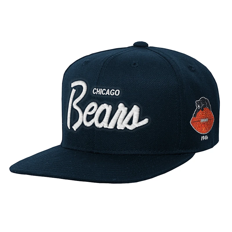 Youth Mitchell & Ness Navy Chicago Bears Head Coach Flat Brim Snapback Hat