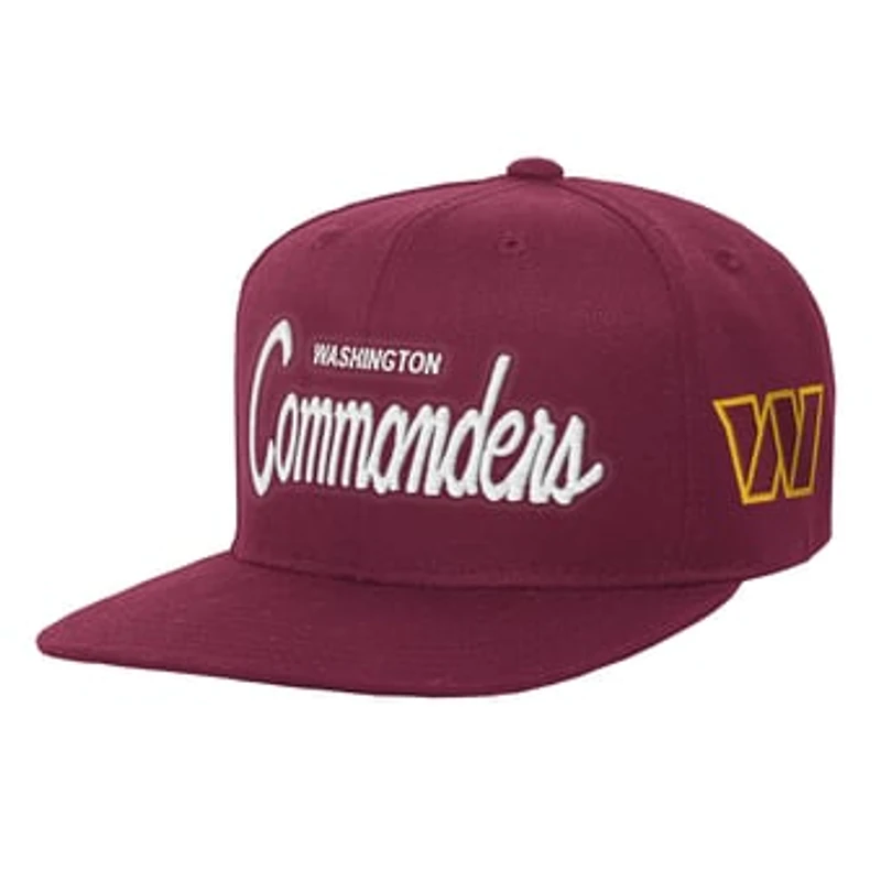 Youth Mitchell & Ness Burgundy Washington Commanders Head Coach Flat Brim Snapback Hat