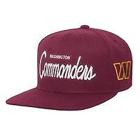 Youth Mitchell & Ness Burgundy Washington Commanders Head Coach Flat Brim Snapback Hat