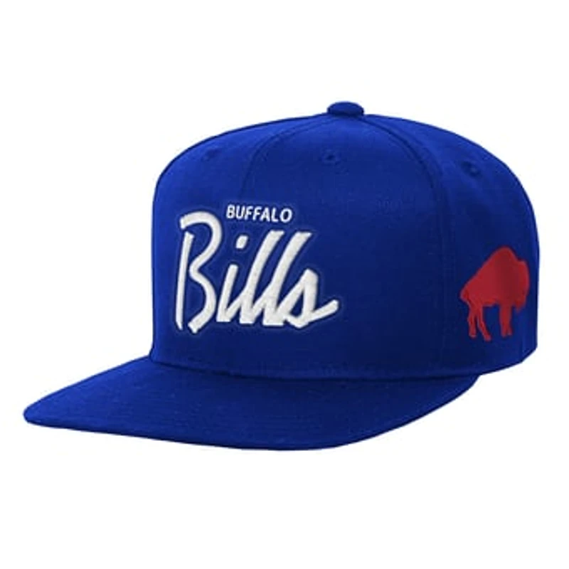 Youth Mitchell & Ness Royal Buffalo Bills Head Coach Flat Brim Snapback Hat