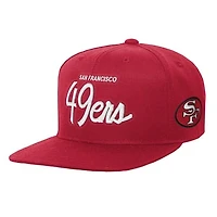 Youth Mitchell & Ness Scarlet San Francisco 49ers Head Coach Flat Brim Snapback Hat