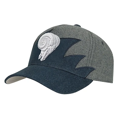 Youth Mitchell & Ness Denim Los Angeles Rams Sharktooth Pro Pinch Adjustable Hat