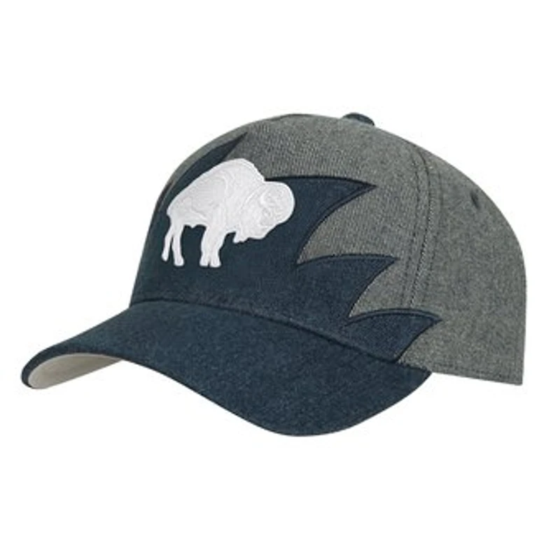 Youth Mitchell & Ness Denim Buffalo Bills Sharktooth Pro Pinch Adjustable Hat