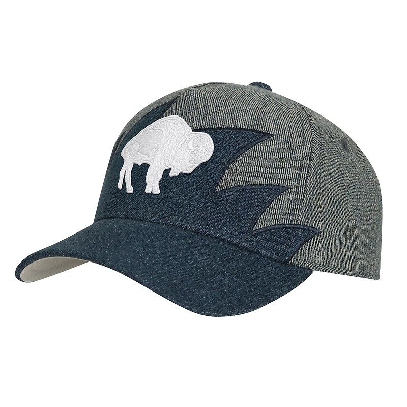 Youth Mitchell & Ness Denim Buffalo Bills Sharktooth Pro Pinch Adjustable Hat
