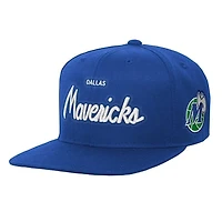 Youth Mitchell & Ness Navy Dallas Mavericks Head Coach Flat Brim Snapback Hat