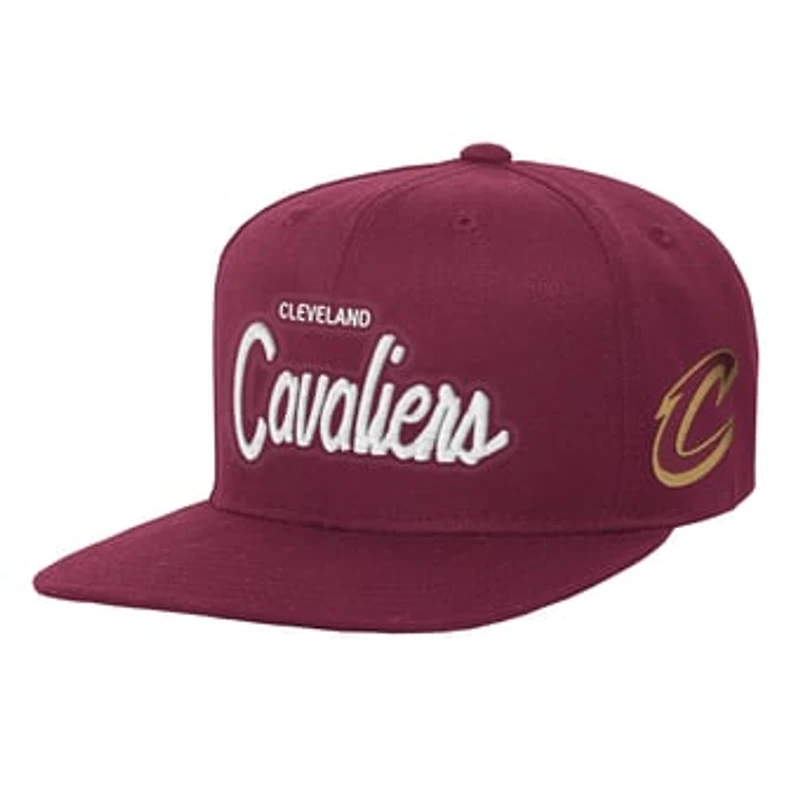 Youth Mitchell & Ness Wine Cleveland Cavaliers Head Coach Flat Brim Snapback Hat