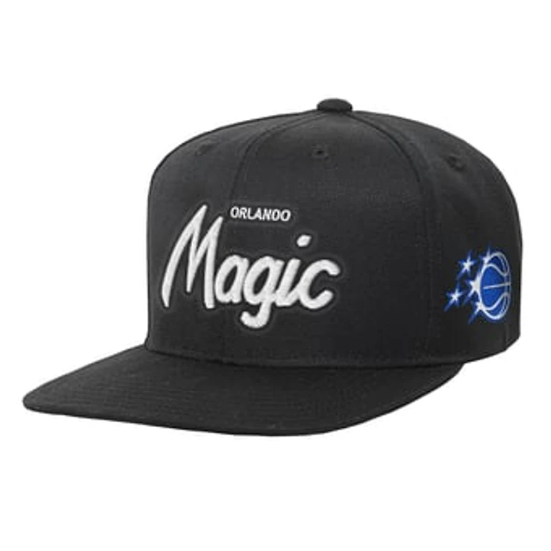 Youth Mitchell & Ness Black Orlando Magic Head Coach Flat Brim Snapback Hat