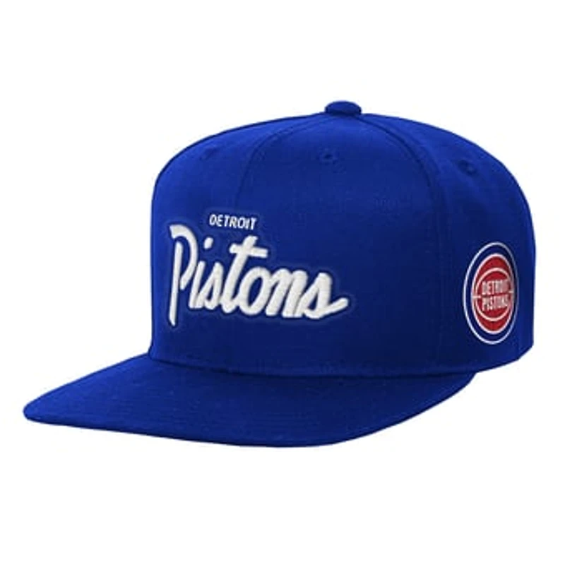Youth Mitchell & Ness Royal Detroit Pistons Head Coach Flat Brim Snapback Hat