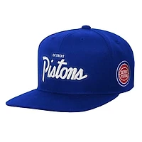 Youth Mitchell & Ness Royal Detroit Pistons Head Coach Flat Brim Snapback Hat