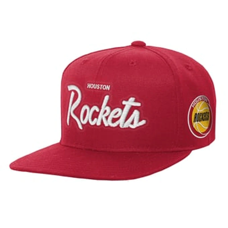 Youth Mitchell & Ness Red Houston Rockets Head Coach Flat Brim Snapback Hat