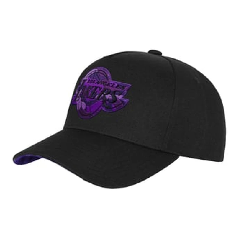 Youth Mitchell & Ness  Black Los Angeles Lakers 404 Club Camo Pro Pinch Snapback Hat