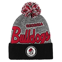 Youth Mitchell & Ness Black Georgia Bulldogs Mascot Cuffed Knit Hat with Pom