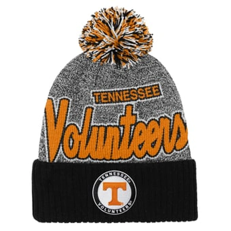 Youth Mitchell & Ness Black Tennessee Volunteers Mascot Cuffed Knit Hat with Pom