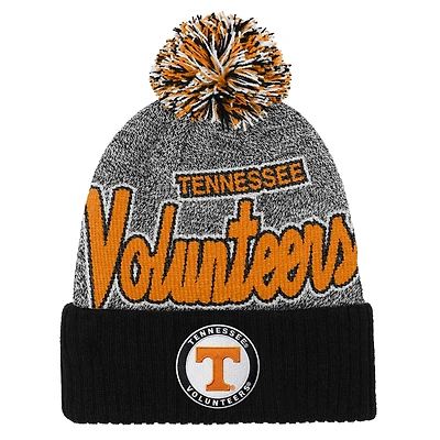 Youth Mitchell & Ness Black Tennessee Volunteers Mascot Cuffed Knit Hat with Pom