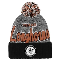 Youth Mitchell & Ness Black Texas Longhorns Mascot Cuffed Knit Hat with Pom