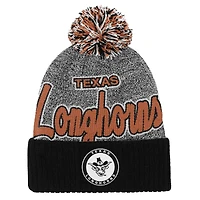 Youth Mitchell & Ness Black Texas Longhorns Mascot Cuffed Knit Hat with Pom