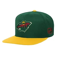 Youth Mitchell & Ness  Green/Gold Minnesota Wild Legendary Snapback Hat