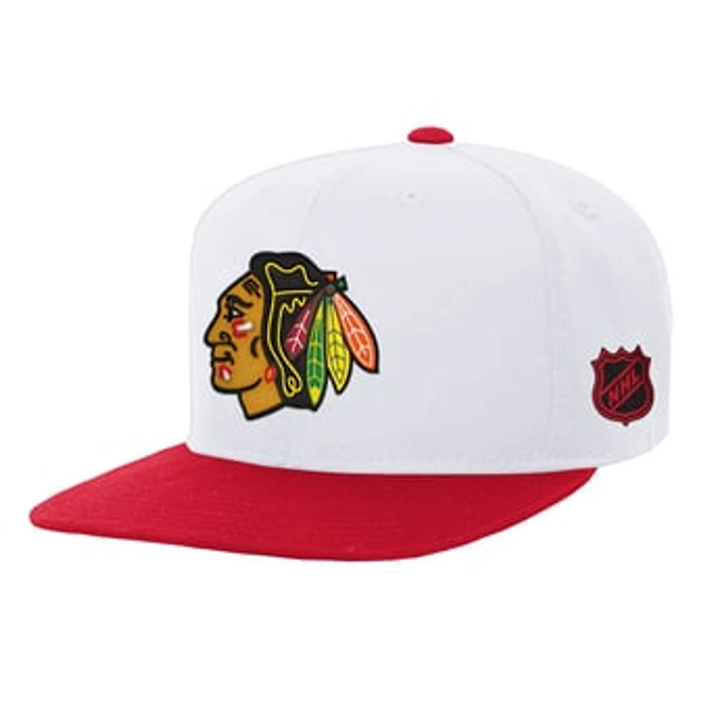 Youth Mitchell & Ness  White/Red Chicago Blackhawks Legendary Snapback Hat