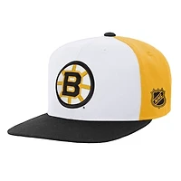 Youth Mitchell & Ness  White/Black Boston Bruins Legendary Snapback Hat