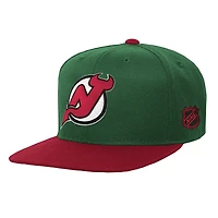 Youth Mitchell & Ness  Green/Red New Jersey Devils Legendary Snapback Hat