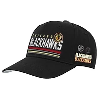 Youth Mitchell & Ness Black Chicago Blackhawks Triple Play Pro Pinch Snapback Hat