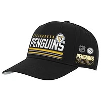 Youth Mitchell & Ness Black Pittsburgh Penguins Triple Play Pro Pinch Snapback Hat