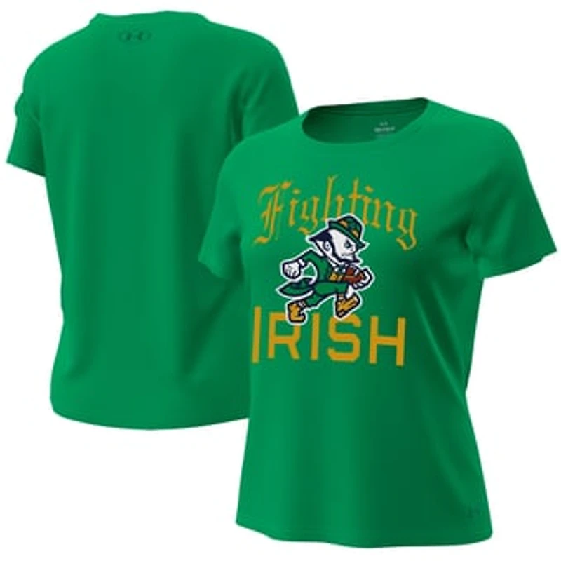 Women's Under Armour Kelly Green Notre Dame Fighting Irish Irish Wear Green Collection Tech T-Shirt