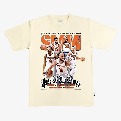 Unisex SLAM Starting Five Cream New York Knicks 2026 NBA Eastern Conference Champions Cover T-Shirt