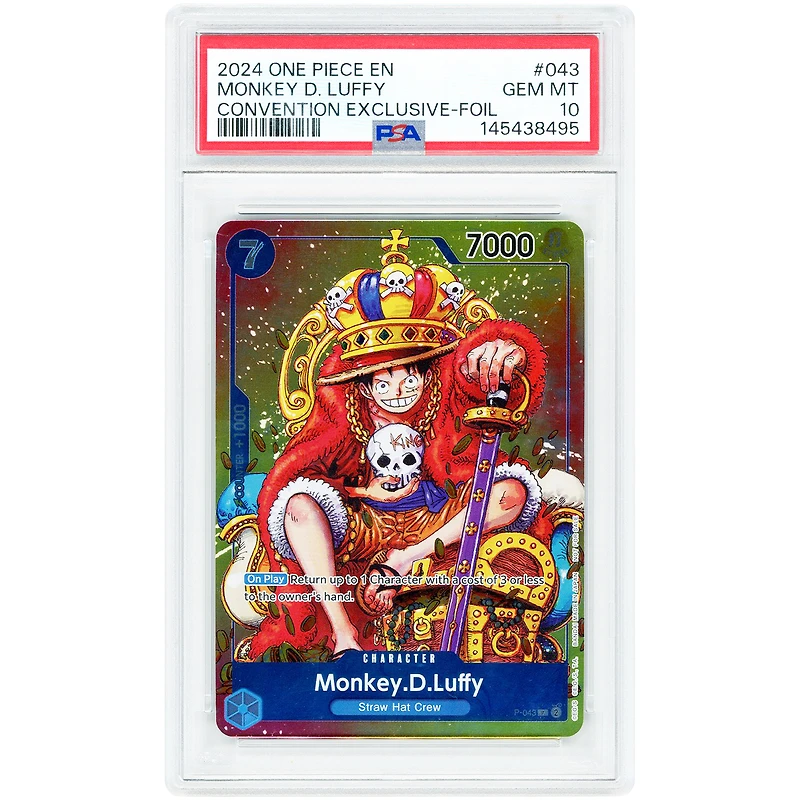 Monkey D. Luffy 2024 One Piece Promo Rare Convention Exclusive Foil #P-043 PSA Authenticated 10 Card
