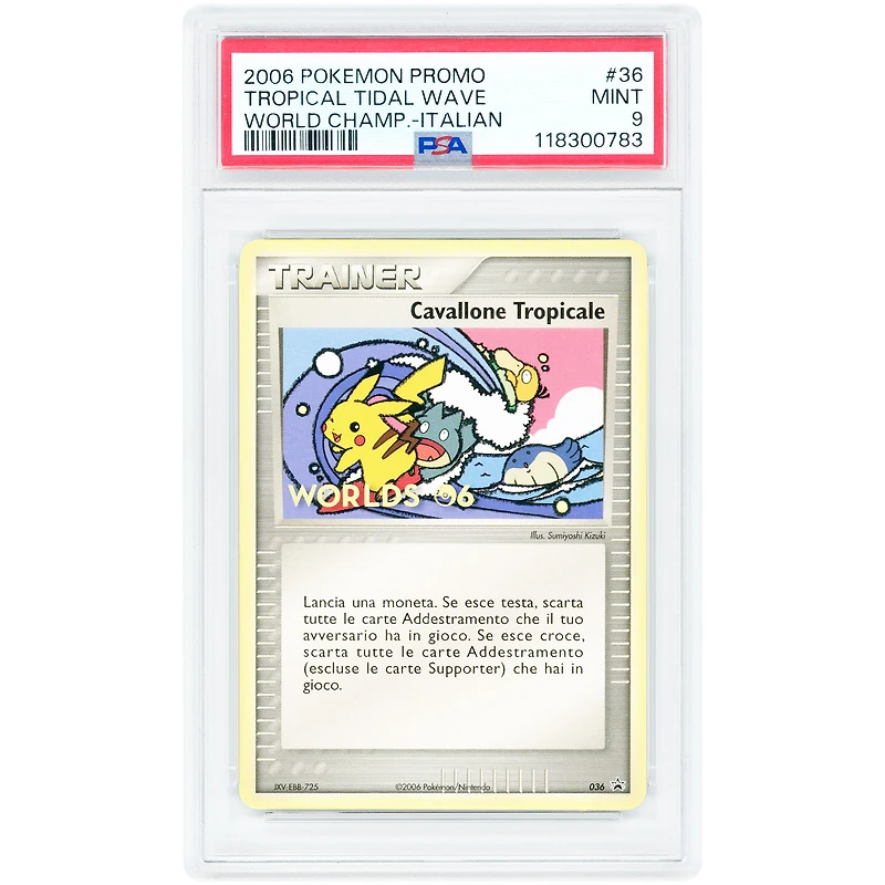 Tropical Tidal Wave 2006 Pokemon World Championships Italian Promo #36 PSA Authenticated 9 Card