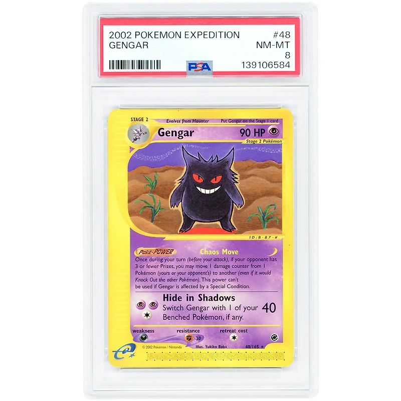 Gengar 2002 Pokemon Expedition Rare #48 PSA Authenticated 8 Card