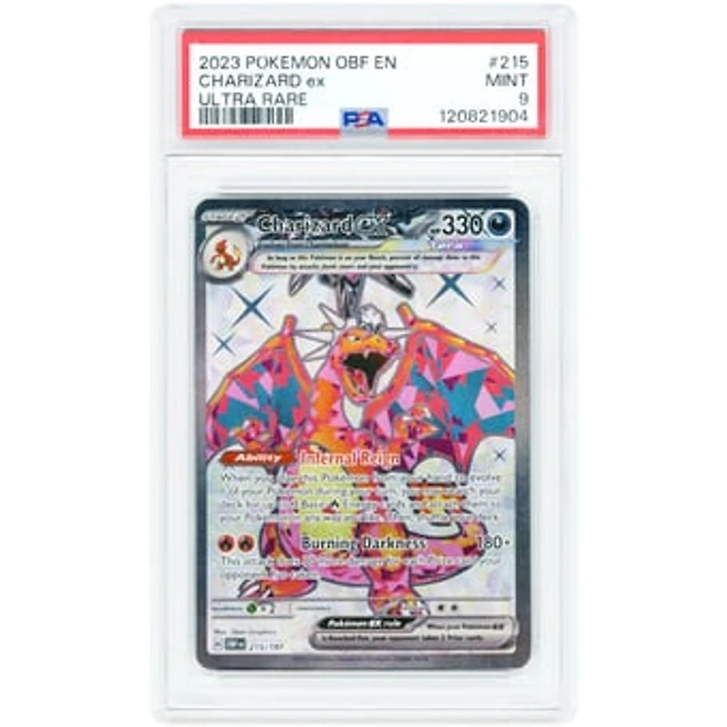 Charizard EX 2023 Pokemon Obsidian Flames Ultra Rare #215 PSA Authenticated 9 Card