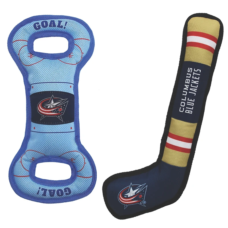 Columbus Blue Jackets Pet Tug Toy Two-Piece Bundle