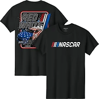 Men's Classic Ink Black NASCAR 250 Red, White & Burnouts T-Shirt