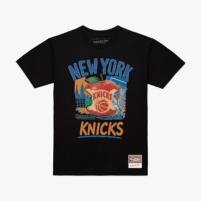 Men's Mitchell & Ness Black New York Knicks Concrete Apple T-Shirt