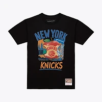 Men's Mitchell & Ness Black New York Knicks Concrete Apple T-Shirt