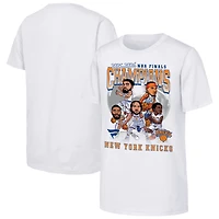 Youth Fanatics White New York Knicks 2026 NBA Finals Champions Caricature T-Shirt