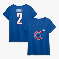 Women's Nico Hoerner Royal Chicago Cubs Celebrating America's 250th Name & Number V-Neck T-Shirt