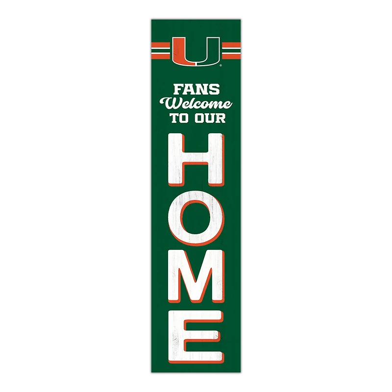 Miami Hurricanes 48" Welcome to Our Home Leaner