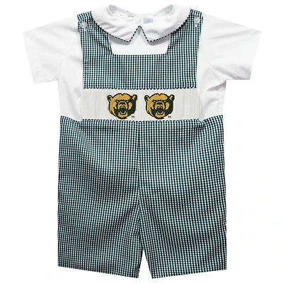 Toddler Vive La Fete Green Baylor Bears Gingham Jon Jon Romper
