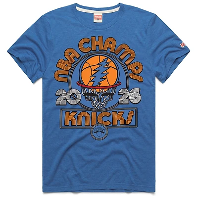 Unisex Homage Blue New York Knicks x The Grateful Dead 2026 NBA Finals Champions Tri-Blend T-Shirt