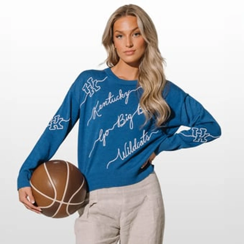 Women's KadyLuxe Blue Kentucky Wildcats Love Letter Sweater